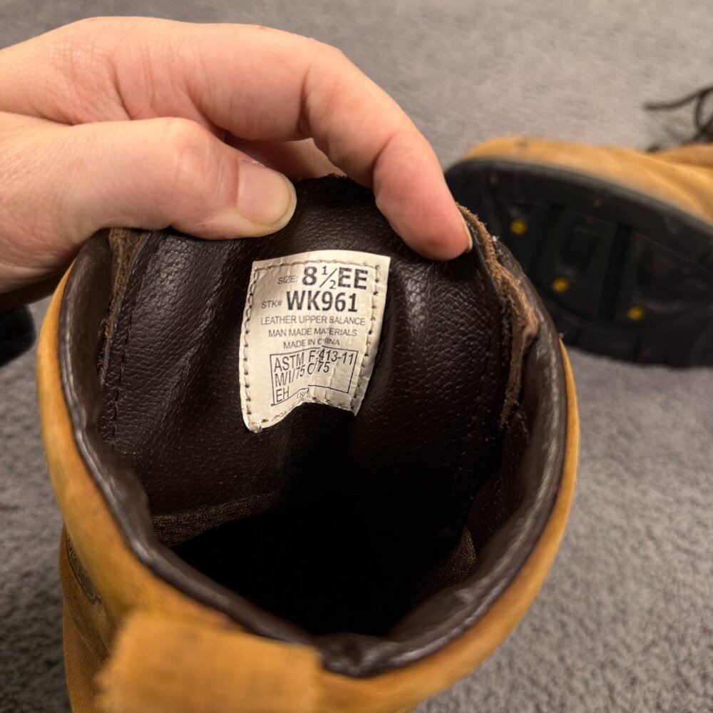 Justin‎ Work Boots Mens 8.5 EE Brown Leather WK961 Waterproof Steel Toe 8 Inch - Picture 13 of 14